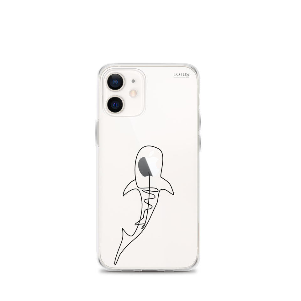 Black Whale Shark Lines Clear Case for iPhone®