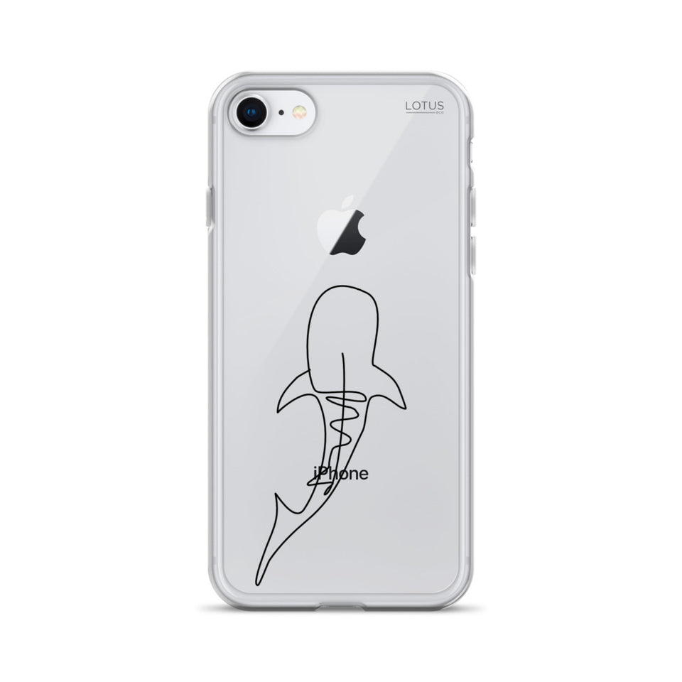 Black Whale Shark Lines Clear Case for iPhone®