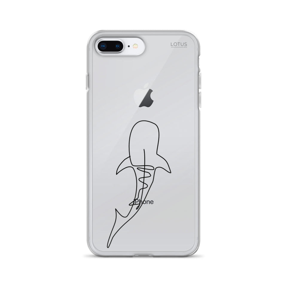 Black Whale Shark Lines Clear Case for iPhone®