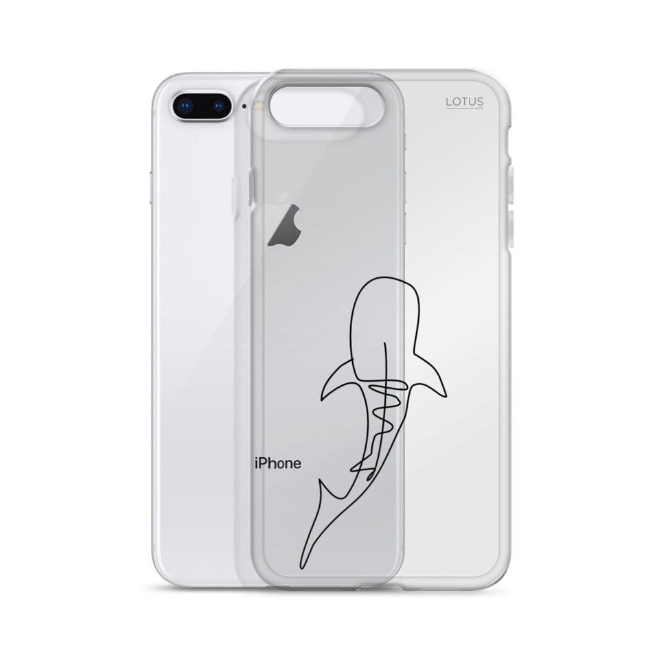 Black Whale Shark Lines Clear Case for iPhone®