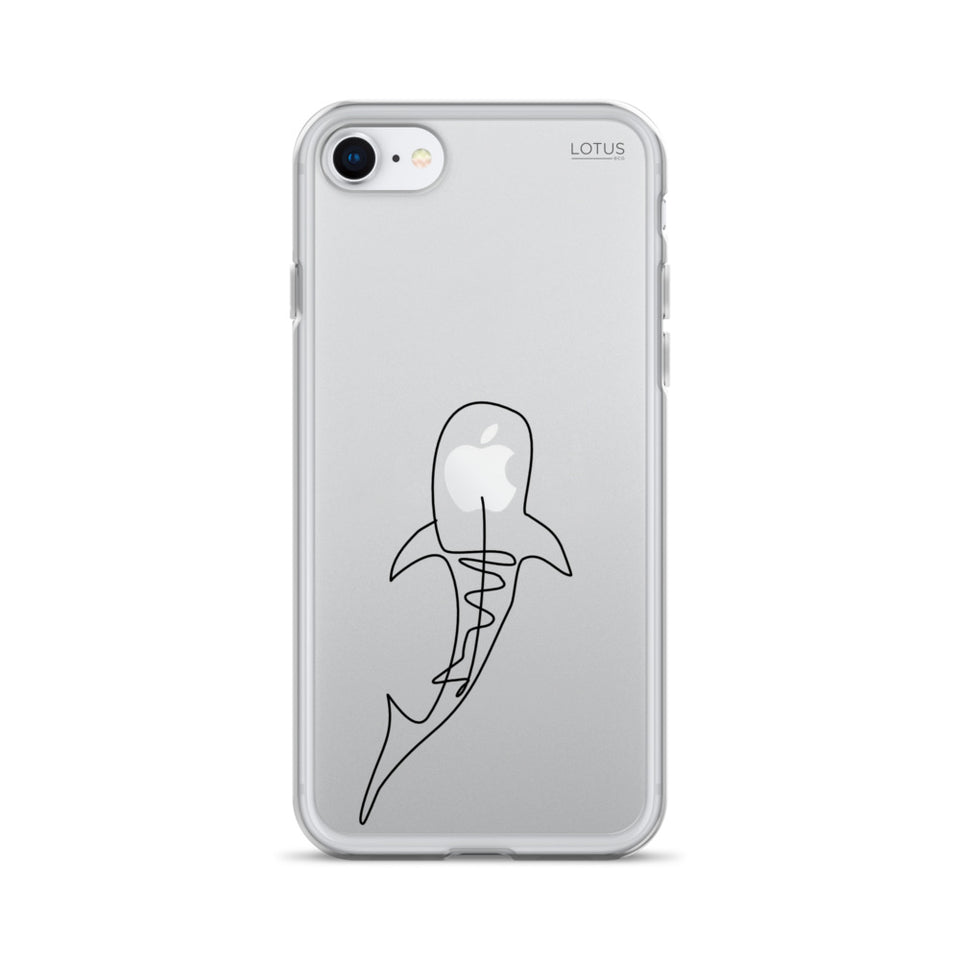 Black Whale Shark Lines Clear Case for iPhone®