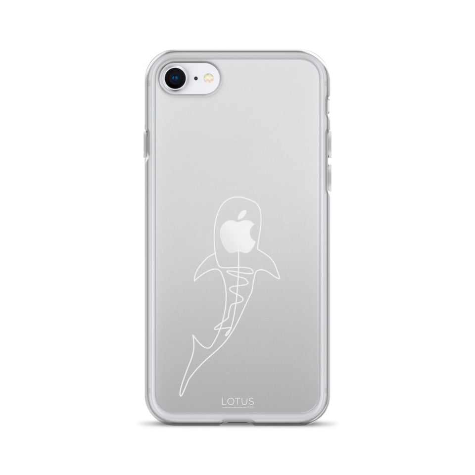 White Whale Shark Lines Clear Case for iPhone®