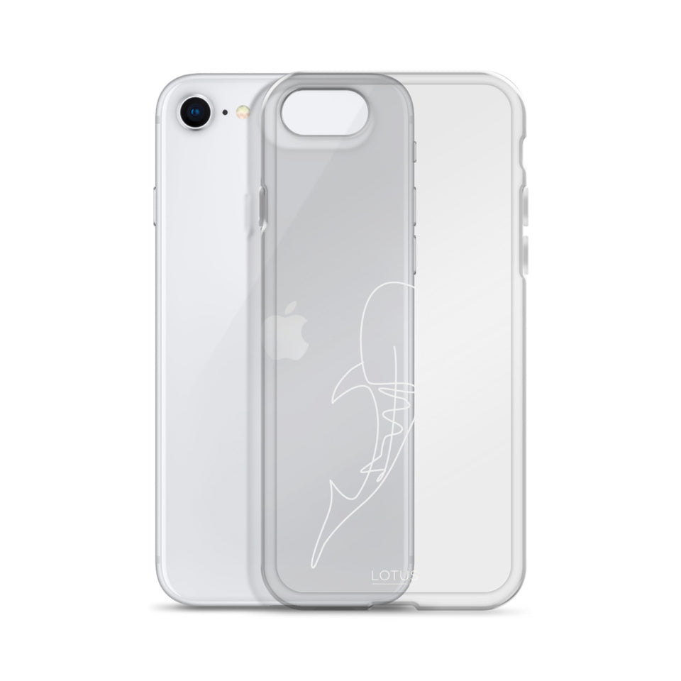 White Whale Shark Lines Clear Case for iPhone®