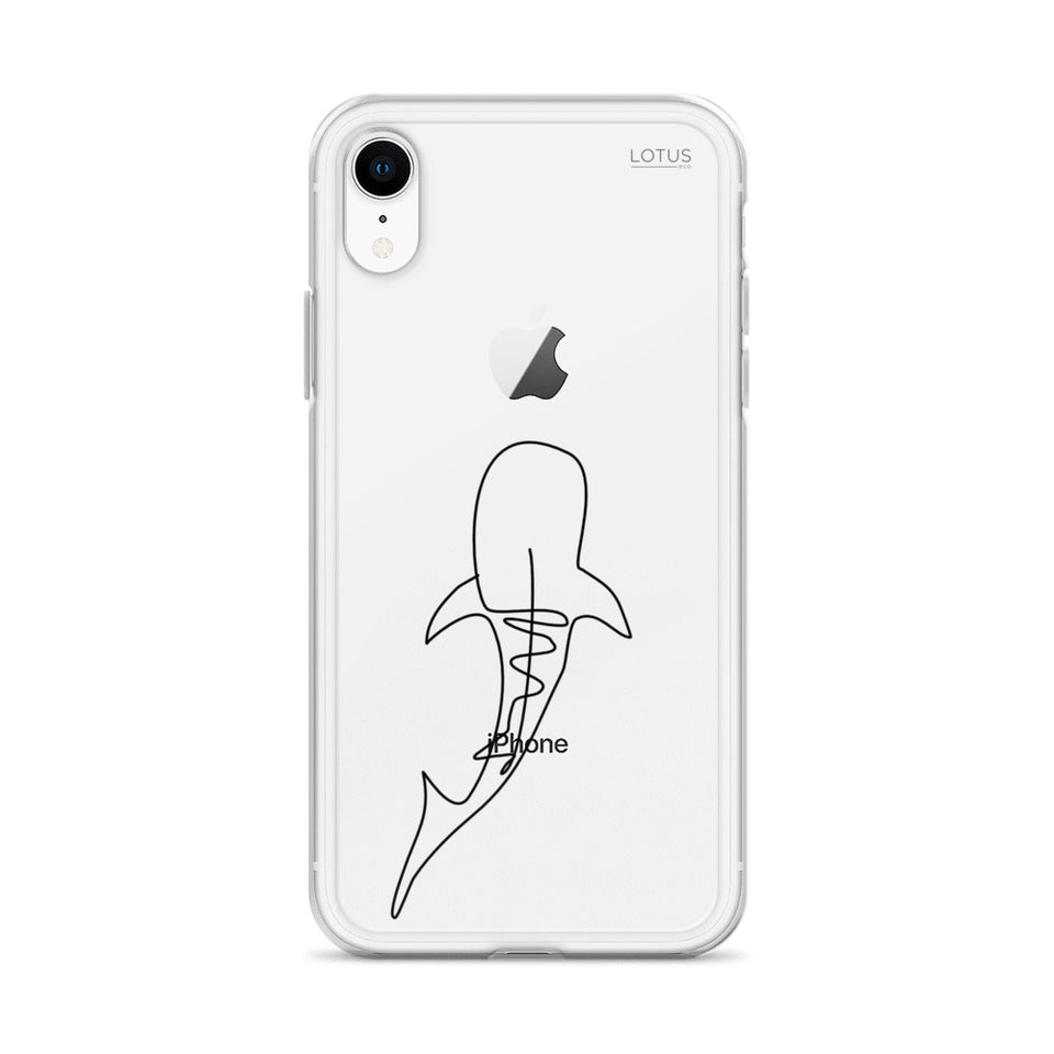 Black Whale Shark Lines Clear Case for iPhone®