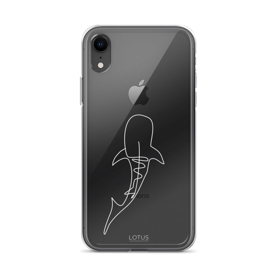 White Whale Shark Lines Clear Case for iPhone®